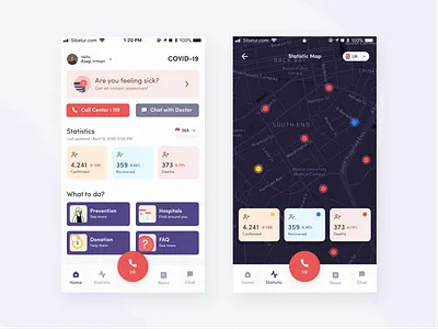 Covid-19 - Medical App - Mobile App Design Inspiration clean corona covid19 design design inspiration inspiration landing page medical medical app medical design mobile mobile app mobile app design mobile design mobile ui statistics typography ui ux white