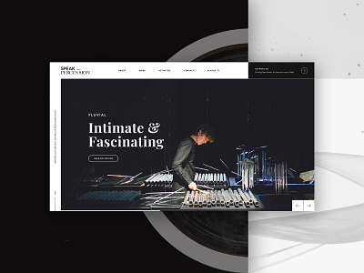 Speak Percussion Homepage Concept australia concept design home page homepage melbourne music music website musician musician website percussion ui ui design uiux user experience ux ux design web design website website design