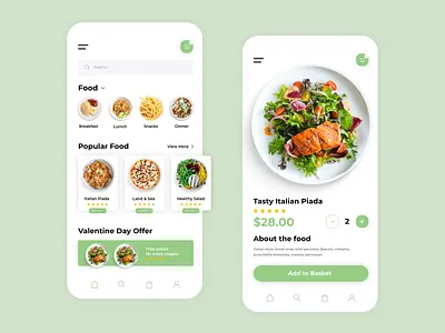 Foode app application design flat fresh minimal ui ux uxdesign uxui