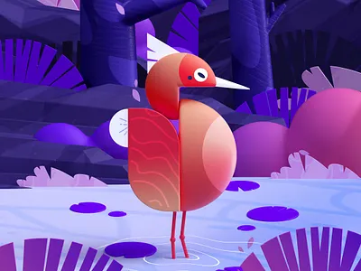 Flamingo Birds 2d 36days 3d birds colors graphic illustration jungle letter nature shape