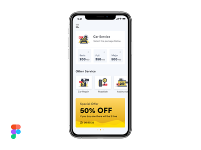Car Service Mockup app app design car concept design design flat mobile ui service ui ui design uidesign yellow