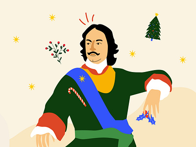 Peter the Great flat illustration minimal vector