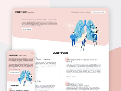 Medin'sight - Medical Community for Covid-19 coronavirus covid covid 19 design landing page design medical pink ui website