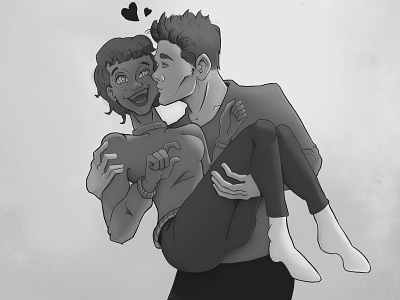 Romances art couple emotive illustration romance
