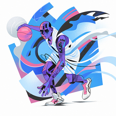 Attack Mode allstar allstargame athlete ballhandling basketball illustration liveaction nba player playmaker
