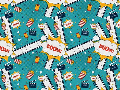 Cinema Pattern boom cinema design film illustration movies pattern pattern design ui ux webdesign