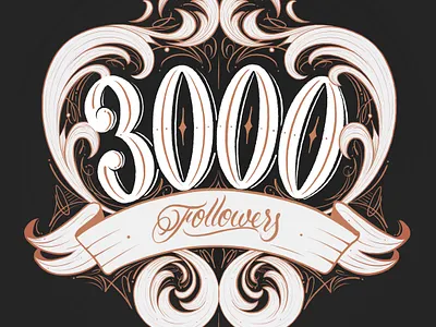 3000 Followers calligraphy calligraphy and lettering artist design flat hand drawn handlettering illustration lettering letters typography
