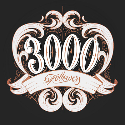 3000 Followers calligraphy calligraphy and lettering artist design flat hand drawn handlettering illustration lettering letters typography