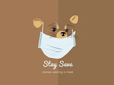 Doggy Wearing Mask adobe illustrator corona design art designs dog flatdesign mask