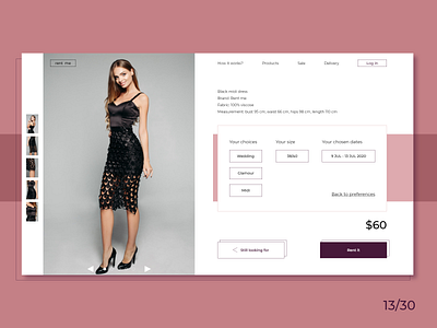 Challenge 13/30 challenge clothes clothes shop daily challange ecommerce fashion pink rent rental shop ui ui design