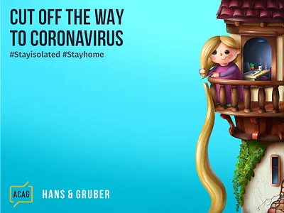 Stayhome blue castle coronavirus creative hair hansandgruber poster princess print rapunzel stayhome stayisolated