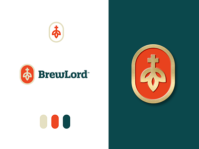 BrewLord - Logo Design 🍺 alcohol beer brand brew brew god brewing brewing company brewlord church creative logo drink emblem god gold hop logo logo design lord symbol visual identity