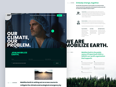 Mobilize Earth charity clean design digital eco film green movie nature sustainability ui ux video website white