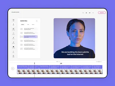 Online Video Editor - Subtitle Tool captions dashboad editor instagram instagram stories progressbar subtitle tools translate ui ux video video editing video editor