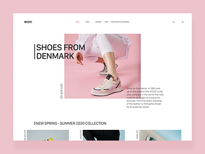 Home page ecco clean denmark design ecco home page home screen homepage main page mainpage redesign shoes simple sneakers ui ux web web design website