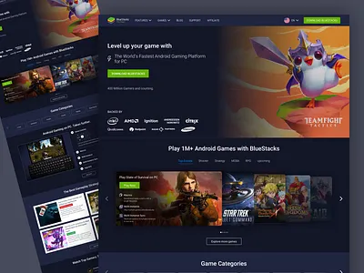 BlueStacks Landing Page Redesign Concept bluestacks design games landing page redesign concept sketch ui