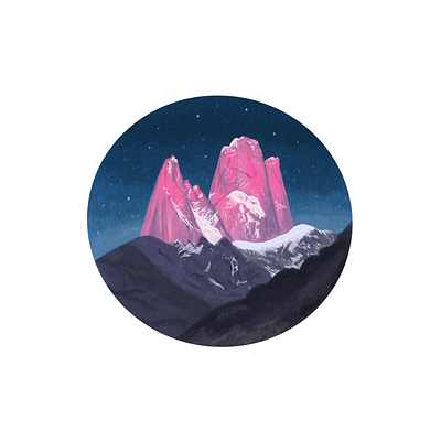 Pink Mountains Illustration digital illustration digital painting digitalart illustration nature art nature illustration postcard travel