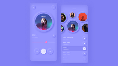 Music Player | Daily mood app colors gradient inspiration light mobile music music player neomorphic neomorphism new purple round ui