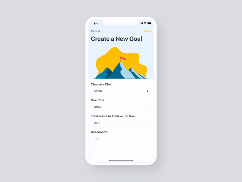 Create a Goal animation app concept design flat illustration minimal mobile mobile app mobile ui ui ui design ux ux design