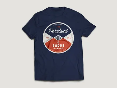 Portland #Badgehunting Club Organic T-Shirt america american badge badgehunting badges brand classic crest identity logo portland