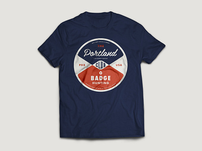 Portland #Badgehunting Club Organic T-Shirt america american badge badgehunting badges brand classic crest identity logo portland