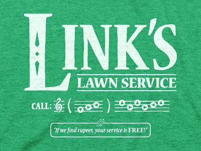 Link's Lawn Service T-Shirt lawn service legend of zelda ocarina rupees shirt zelda