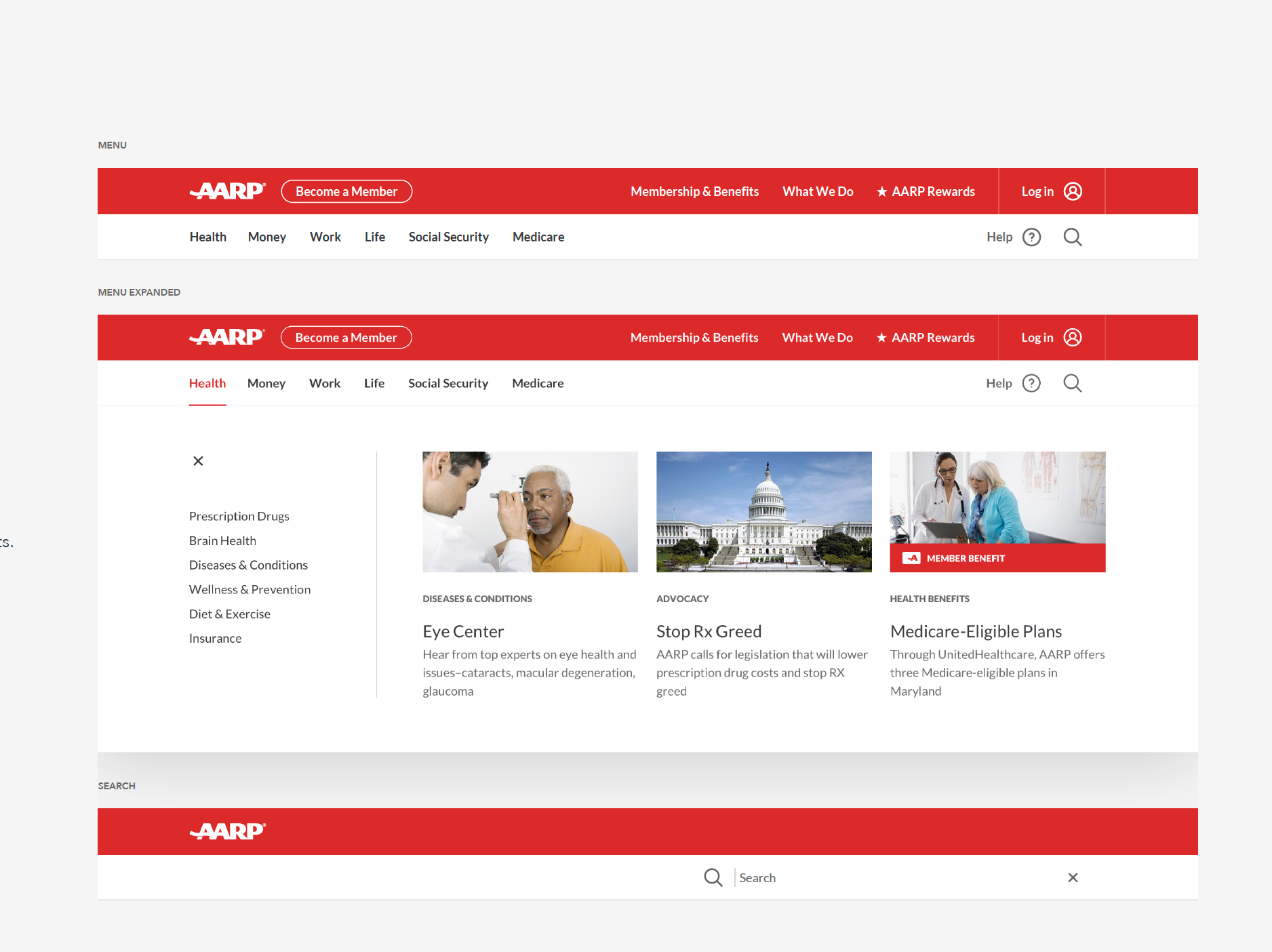 Example of Design System Navigation