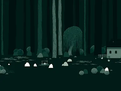 Green Woods animation asset dark design digital game game art minimal nature nostalgia pixel art pixelart retro tiles tileset trees village woods