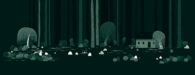 Green Woods animation asset dark design digital game game art minimal nature nostalgia pixel art pixelart retro tiles tileset trees village woods