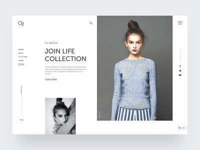 Oz New Collection Page clothes clothing design fusion grid parallax shop shopping social media website