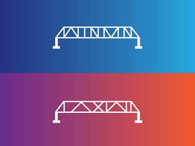 Mid West Music Fest - Bridges bridge driftless festival gradient gradient color icon illustration la crosse logo midwest minnesota mississippi river music winona wisconsin