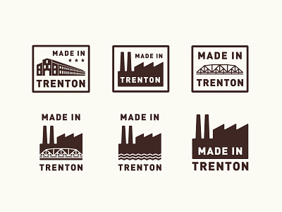 "Made In Trenton" badge bridge factory illustraton industrial industry label newjersey nj trenton trentonmakes