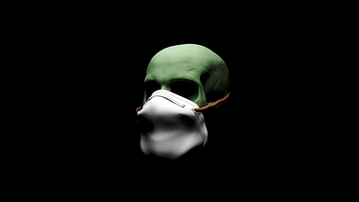 MASK 'EM ALL | 3D 3d 3d art 3d render abstract album album art album artwork art direction blender blender3d corona coronarender dark design green lachute mask noise photoshop skull
