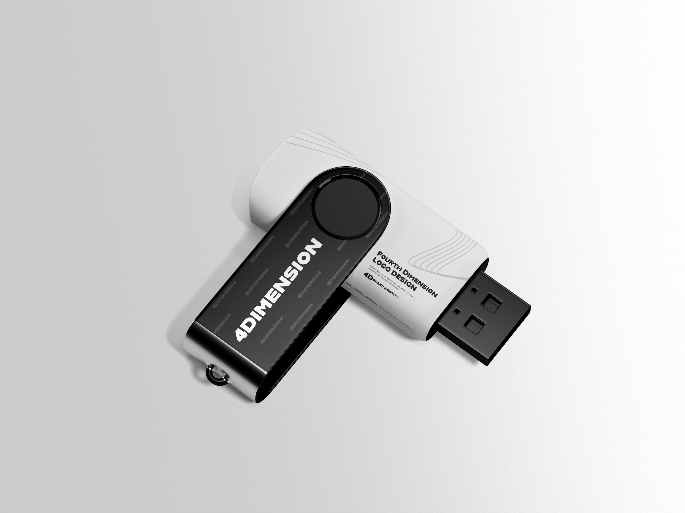 Example of USB Mock Up for Fourth Dimension Logo Design