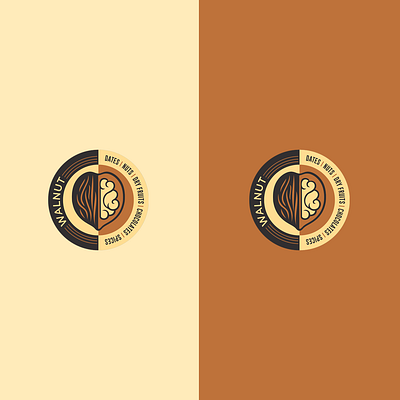 Walnut Logo - Dry Fruits branding brown chocolate chocolates dates design designer dry fruits graphic icon illustration logo logo design logotype nuits ui uidesign ux vector walnut