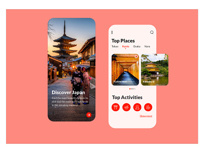 Japan UI Challhenge adobe adobe xd adobexd app daily daily ui dailyui design flat minimal mobile mobile app mobile ui travel ui