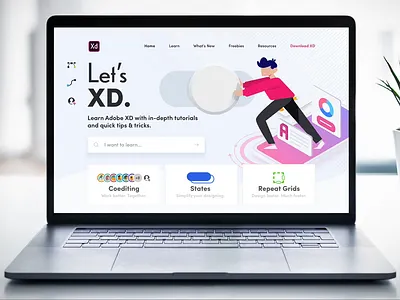 Let's XD Redesign (Complete) adobe xd anchor links illustrations lets xd redesign ui design web website