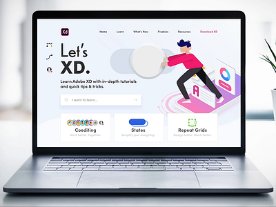 Let's XD Redesign (Complete) adobe xd anchor links illustrations lets xd redesign ui design web website