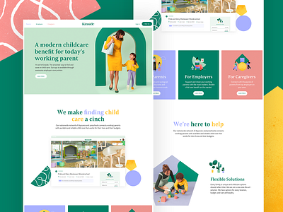 Kinside Branding - Home Page art direction branding child care children day care home page kids landing page logo photography shapes startup website