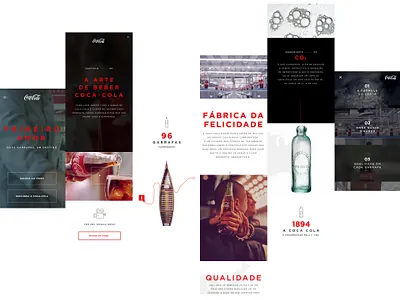 Coca-Cola Mobile art black branding coca cola design flat interface landing page lettering minimal typography ui web website white