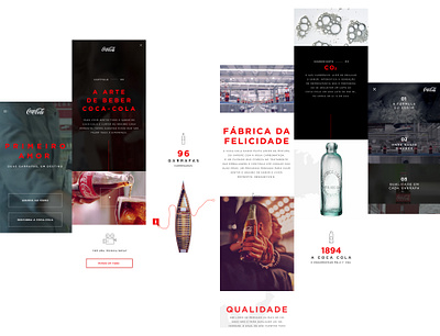 Coca-Cola Mobile art black branding coca cola design flat interface landing page lettering minimal typography ui web website white