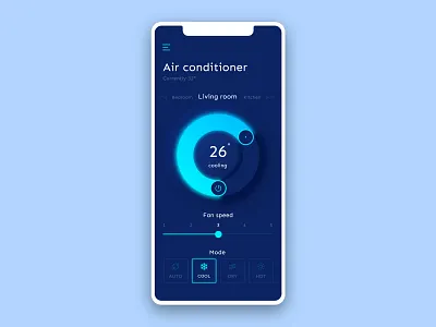 Smart Home - Air conditioner controler air conditioner app app design application automation concept concept design design app domotic home mobile smart home smarthome temperature ui ui design uidesign uiux ux ux ui
