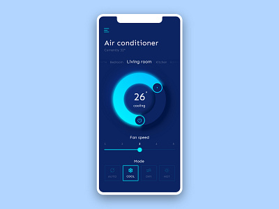 Smart Home - Air conditioner controler air conditioner app app design application automation concept concept design design app domotic home mobile smart home smarthome temperature ui ui design uidesign uiux ux ux ui