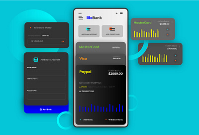 finace apps UI Flat dark adobe xd bank bkash credit card credit card payment design digital wallet finance flat minimal money app paypal ui ux