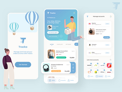 Tracko online shopping tracking ui uidesign ux uxdesign visual design