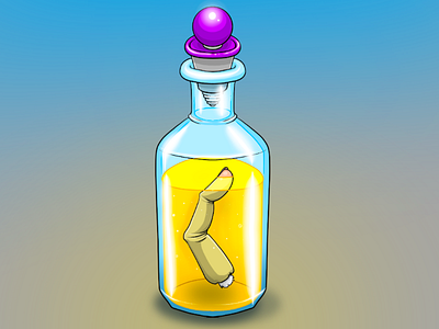 The Bottle art body parts bottle digital art drawing finger glass glass bottle horror houston houston artist illustration lowbrow procreate quarantober severed spooky weird yellow