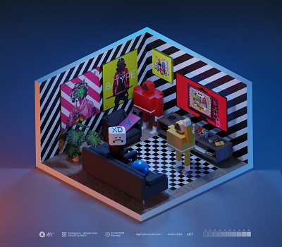 workplace blender3d isometric art tuanmulo