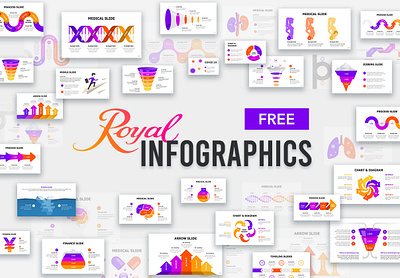 Royal Infographics - FREE deck deck design infographic infographic design infographic elements infographics powerpoint powerpoint design powerpoint template presentation presentation design presentation template slide