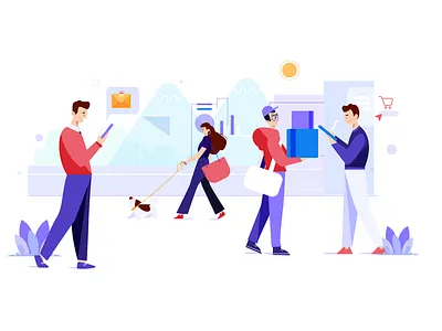 digital lifestyle character colors digital illustration lifestyle shopping vector vector illustration