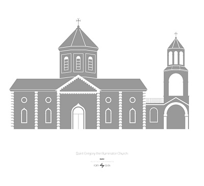 Church Saint Gregory The Illuminator in Baku architechture armenian armenians azerbaijan baku church church vector dribbble graphicdesign illustration saint gregory the illuminator հայաստան